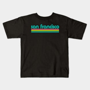 Retro San Francisco Stripes Kids T-Shirt